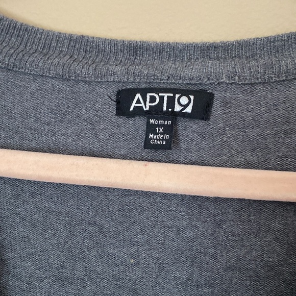 Apt 9 Women’s 1X Button Up Cardigan Sweater Gray - Picture 3 of 6